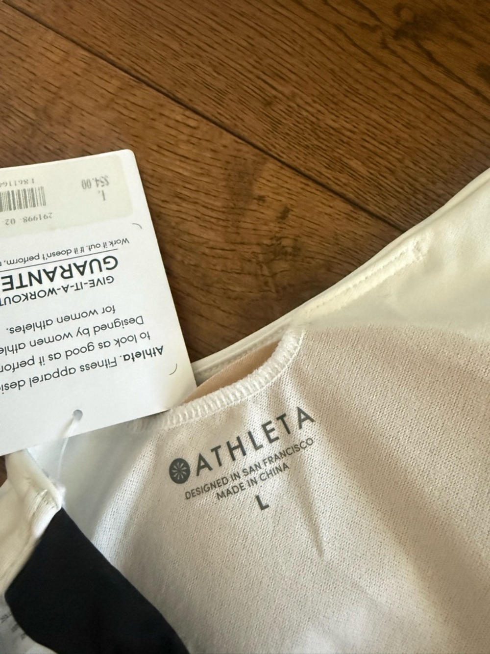 NWT Athleta White Blue Black Colorblock Bikini Swim Top Size Large - Picture 4 of 4